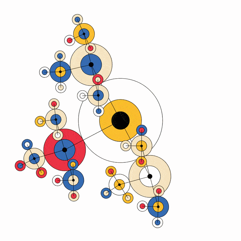 Fractal circles rotating counterclockwise