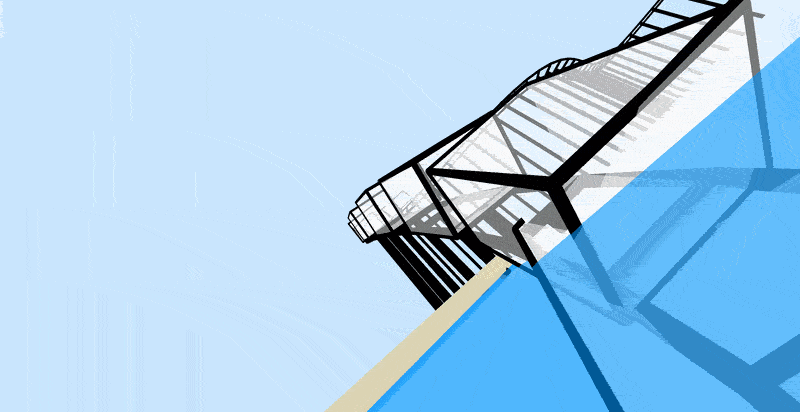 Blocks on a rollercoaster